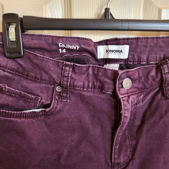 Sonoma Denim - Sonoma burgundy 🍷 wine jeans sz 14 skinny leg